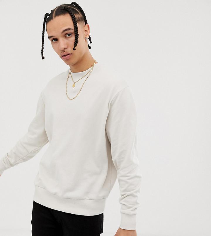 Collusion Tall Sweatshirt In Ecru - White