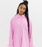 Collusion Oversized Cord Shirt - Pink