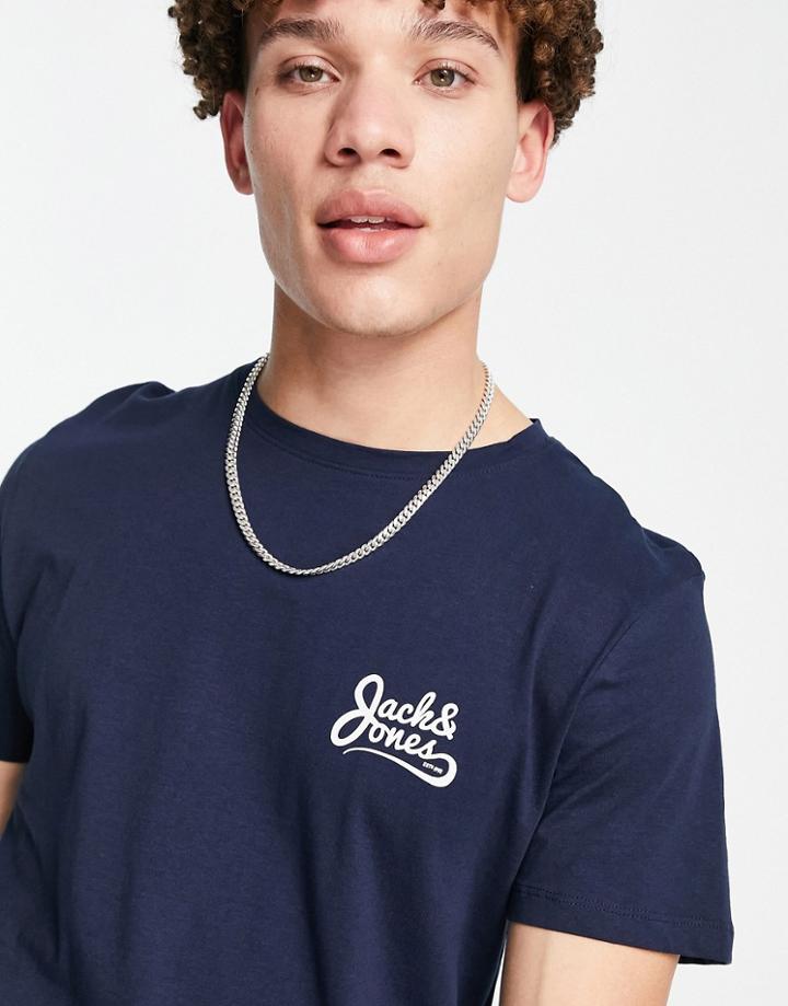Jack & Jones Originals T-shirt With Logo In Navy