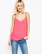 Asos Woven Cami Top With Double Straps - Azalea