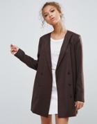 Selected Valina Wool Blend Double Breasted Blazer - Brown