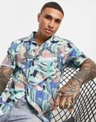 Liquor N Poker Tennis Club Havanna Print Shirt In Multi - Part Of A Set