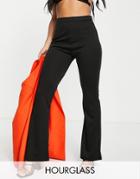 Asos Design Hourglass Ponte Flare Pants In Black