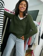 Jdy Sweater With V Neck In Green