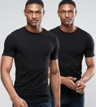 Asos Design Tall Muscle Fit T-shirt 2 Pack Save - Multi