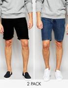 Asos 2 Pack Skinny Denim Shorts Save 23%