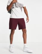 Asos Design Oversized Jersey Shorts In Burgundy-red