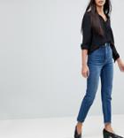 Asos Design Tall Farleigh High Waist Slim Mom Jeans In Neo Wash-blue