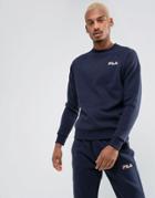 Fila Black Sweatshirt Small Retro Logo In Navy - Navy