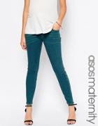 Asos Maternity Ridley Skinny Jeans In Bergamot Wash With Under The Bump Waistband - Blue