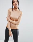 Asos Top With Turtleneck In Slinky - Brown