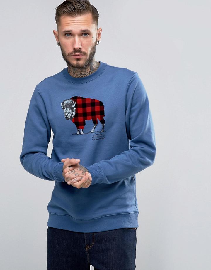 Columbia Crew Sweatshirt Check The Buffalo Print - Navy