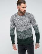 Only & Sons Color Block Knitted Sweater - Gray