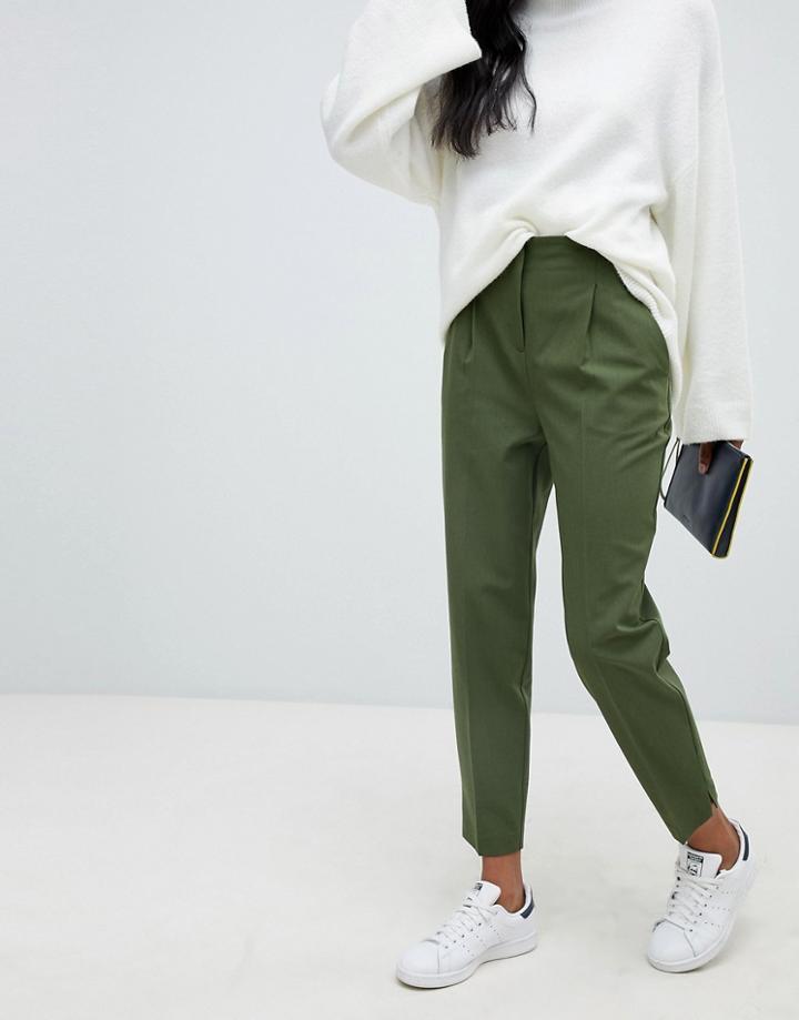 Asos Design Mix & Match Highwaist Cigarette Pants - Green