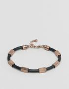 Asos Bracelet With Contrast Copper Finish - Black