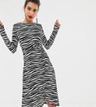 Warehouse O Ring Slinky Dress In Zebra - Multi