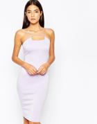 Ax Paris Midi Cami Dress With Strap Detail - Lilac