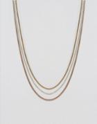 Asos Chain Interest Necklace In Mixed Metal Finish - Multi