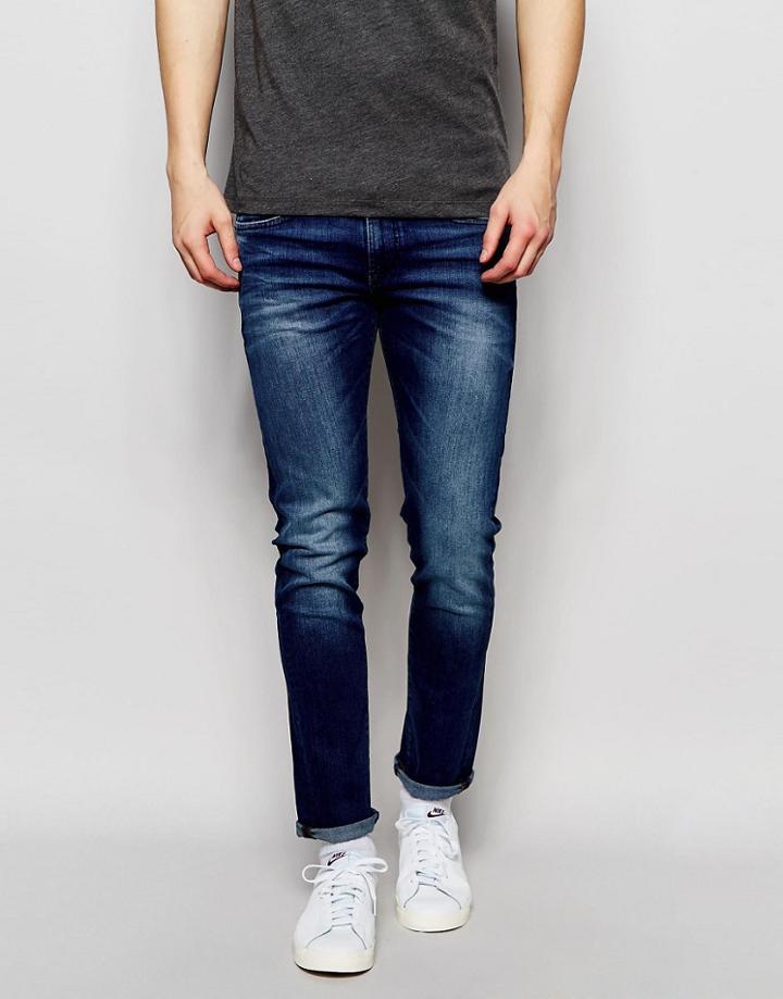 Boss Orange Jeans In Stretch Denim Skinny Fit - Blue