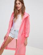 Asos Design Lightweight Rain Jacket - Pink