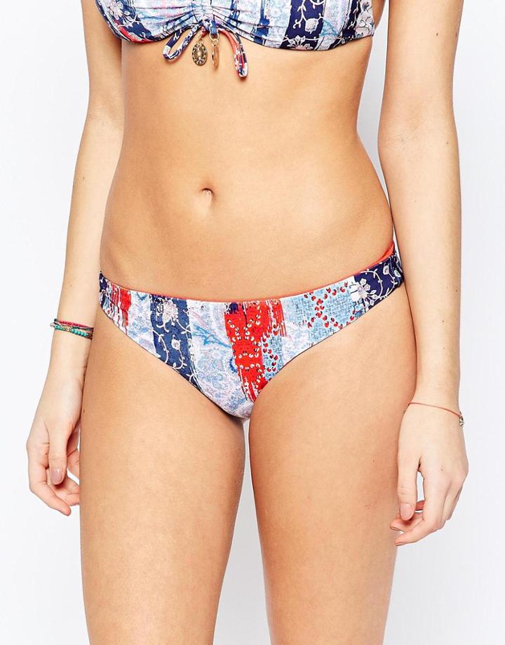 Seafolly Out Of The Blue Reversible Brazilian Bikini Bottom - Multi
