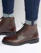 Ted Baker Karusl Pebble Grain Lace Up Boots - Brown
