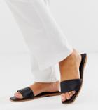 Asos Design Wide Fit Fleeky Mule Sliders - Black