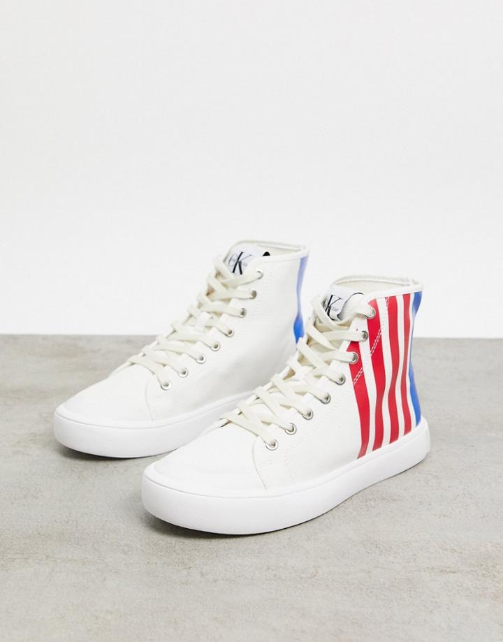 Calvin Klein Jeans Doran Canvas High Top Sneakers-white