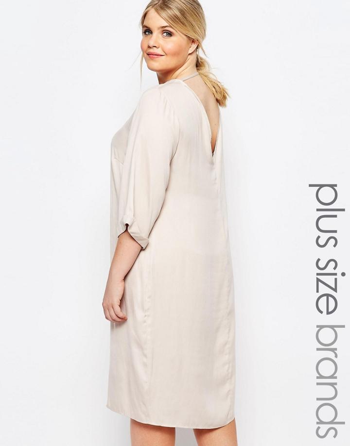 Carmakoma Plunge Back Shift Dress - Cream