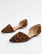Raid Amy Leopard Print Two Part Flat Shoes - Multi