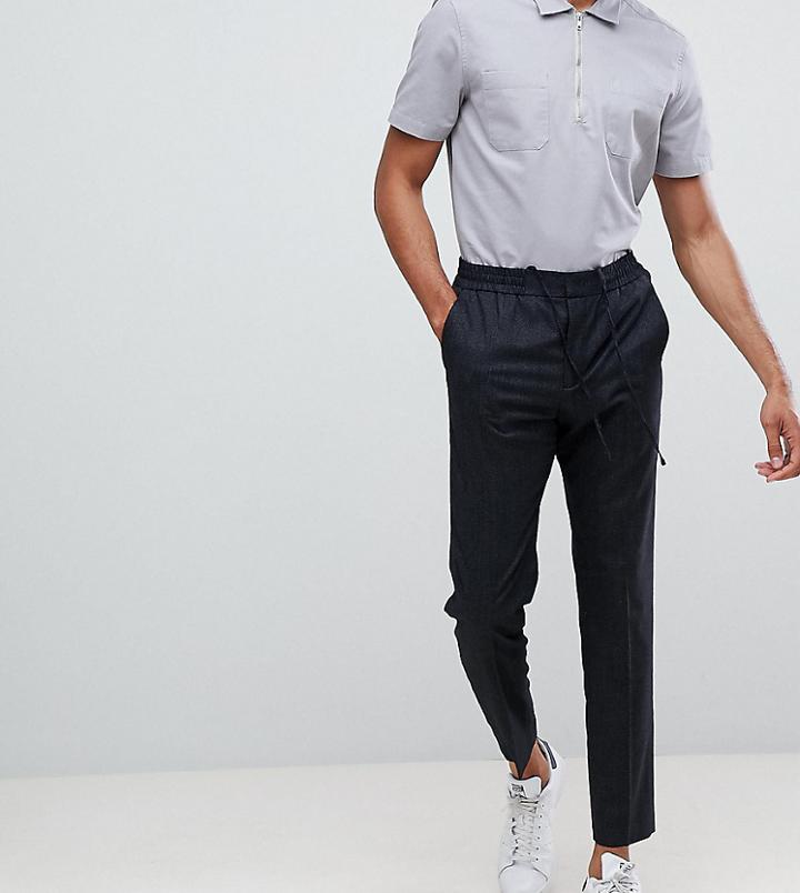 Selected Homme Pants With Elasticated Waistband In Tapered Fit - Black