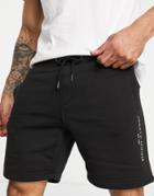 Tommy Hilfiger Logo Sweat Shorts In Black