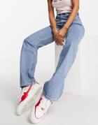 Weekday Row Organic Cotton Straight Leg Jeans In Sky Blue-blues