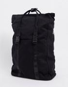 Asos Design Canvas Backpack With Laptop Compartment In Black