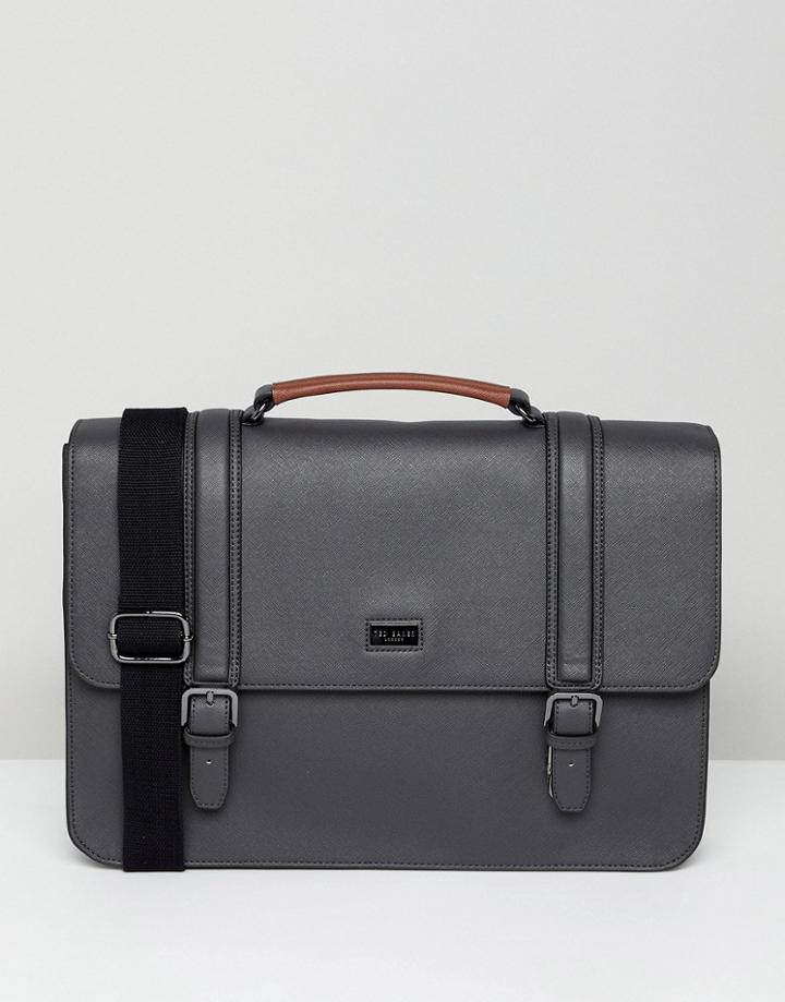 Ted Baker Machu Satchel In Crossgrain - Gray