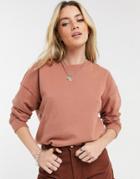 Cotton: On Crewneck Sweatshirt In Rust-brown