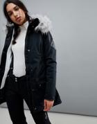 Spyder Helix Faux Fur Ski Parka Jacket - Black