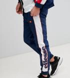 Ellesse Track Joggers With Panel Logo In Navy - Navy