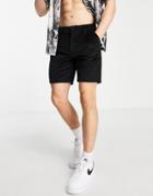 Asos Design Cigarette Shorts In Black Cord