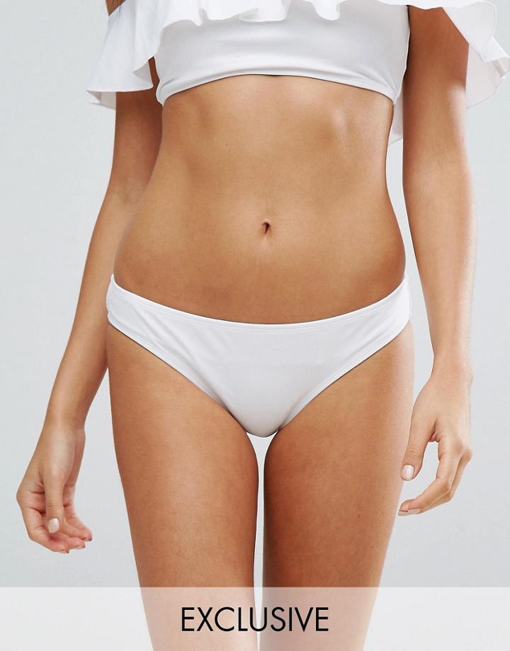 Warehouse Plain Bikini Bottoms - White