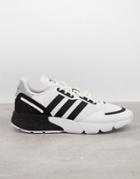 Adidas Originals Zx 1k Boost Sneakers In White And Black