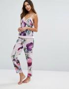 Ted Baker Sunlit Floral Print Pant - Purple