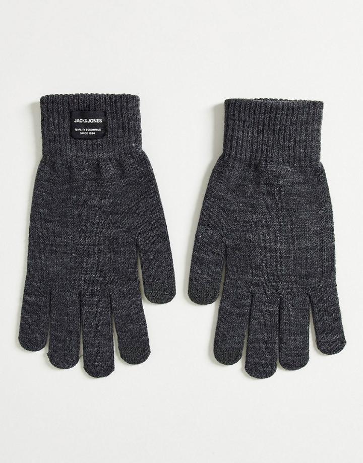 Jack & Jones Basic Knitted Gloves In Gray-grey