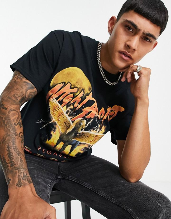 Night Addict Pegasus T-shirt In Black