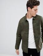 Abercrombie & Fitch Sport Quilted Shirt Jacket In Green Camo - Green