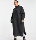 Yours Sweater Dress In Charcoal-gray