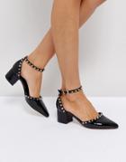 Truffle Collection Studded Kitten Heel Shoe - Black
