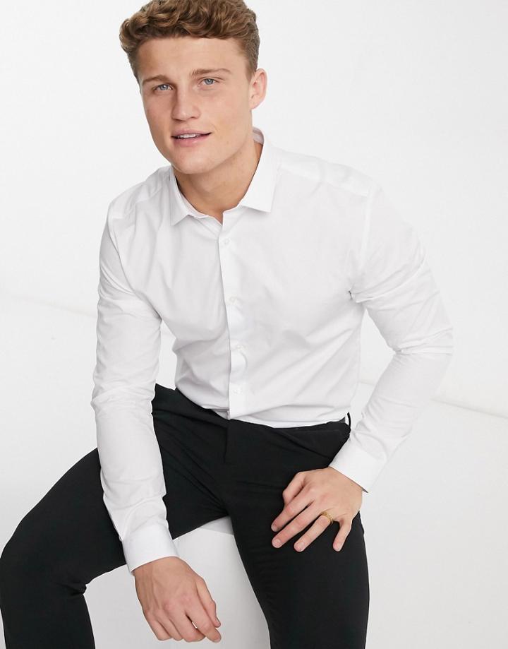 River Island Long Sleeve Smart Shirt In White