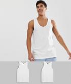 Asos Design 2 Pack Organic Tank Save-white