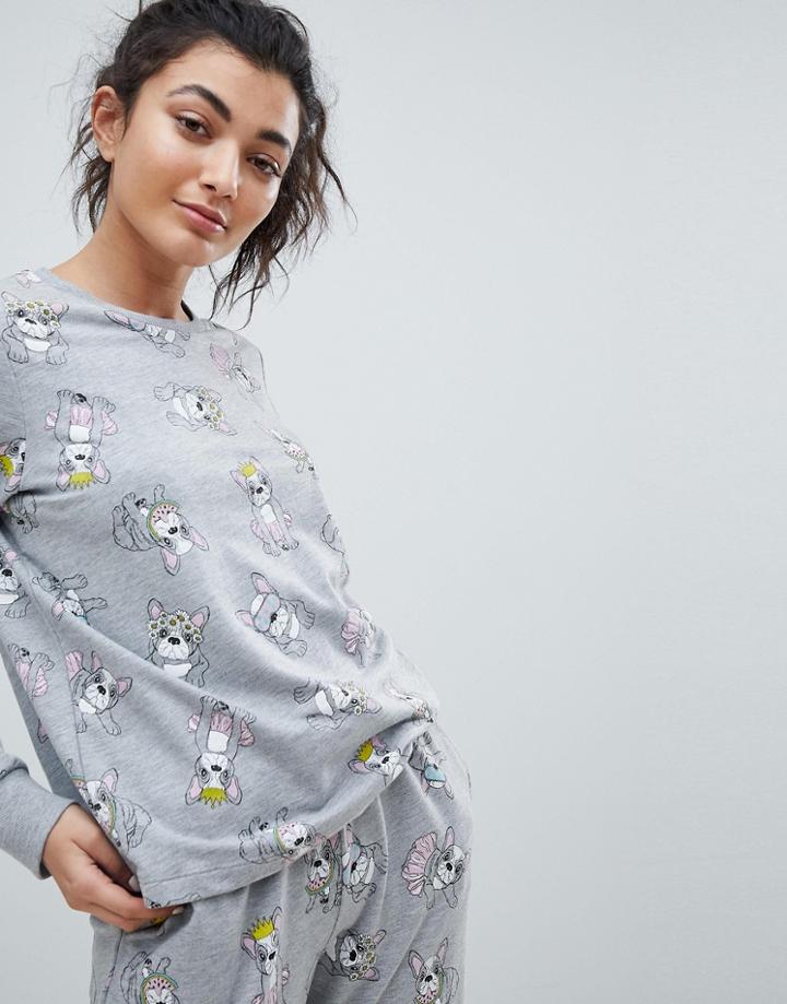 Asos Design Lounge Frenchie Sweat - Gray